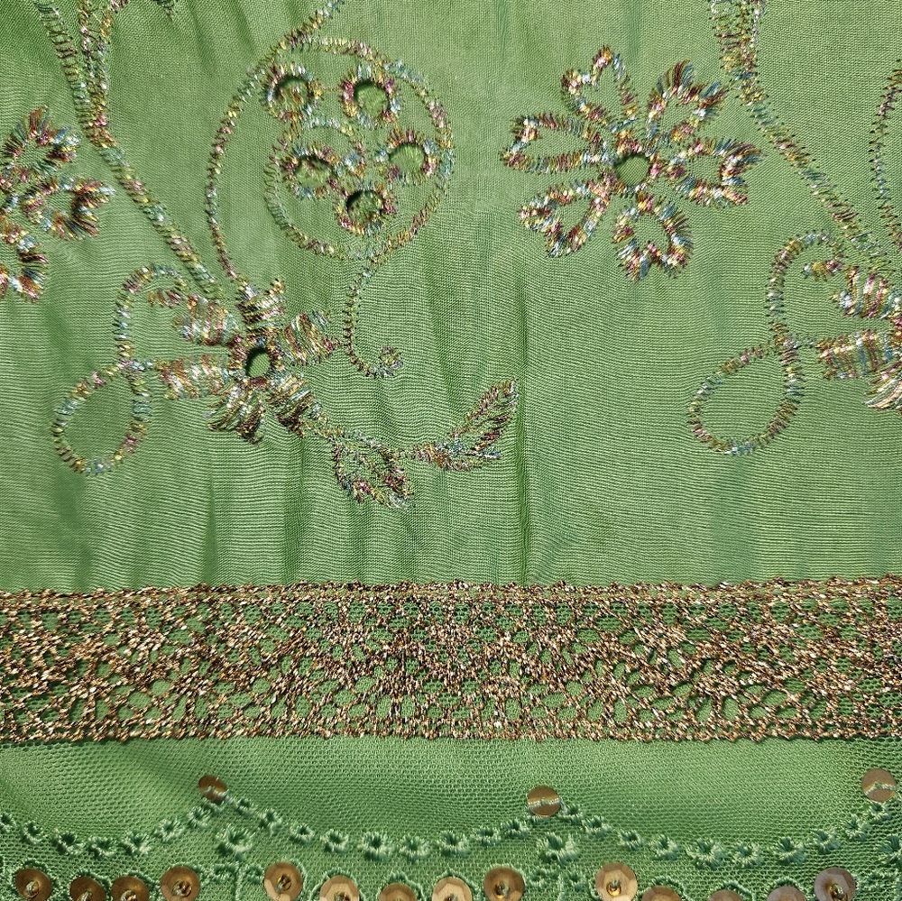 EXPRESS Metallic Embroidered Skirt - Picture 4 of 5
